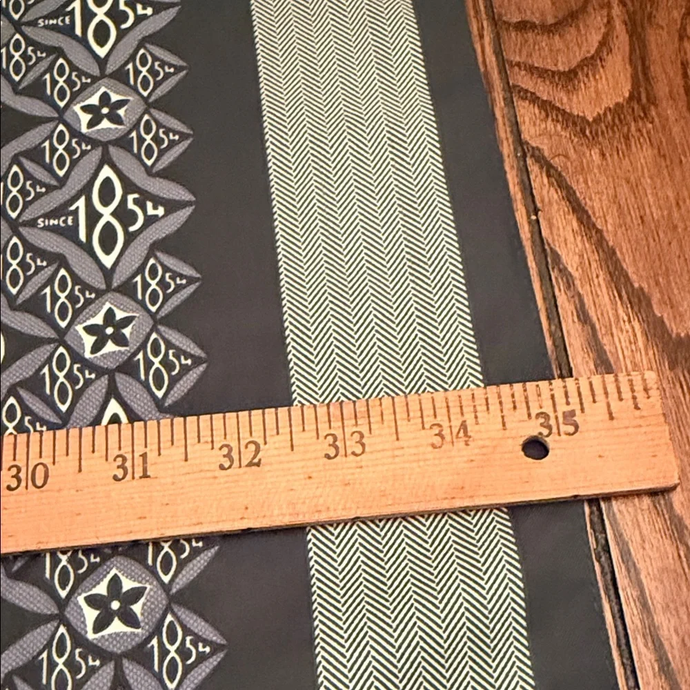 100% Silk Scarf 35” Square Green Gray Geometric Print